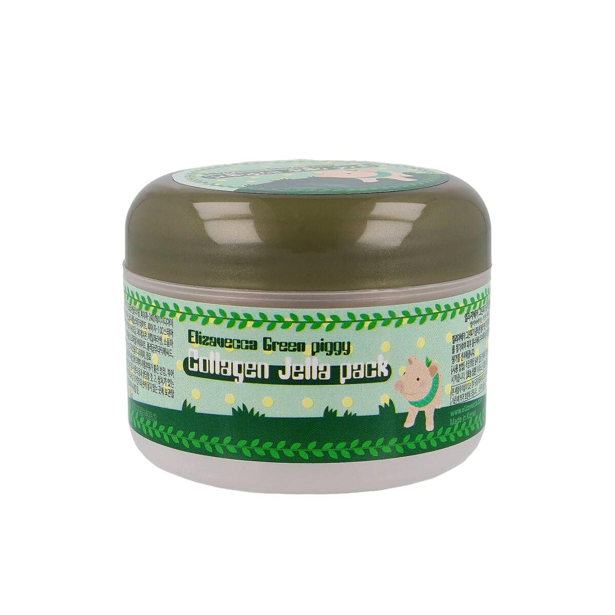 Elizavecca Green Piggy 50% Collagen Cream 100g - Volume Up Face Cream | Repair Water Cream | Big size Water Cream | Under Eye Cream for Puffiness and Bags | Shape Memory Night Cream