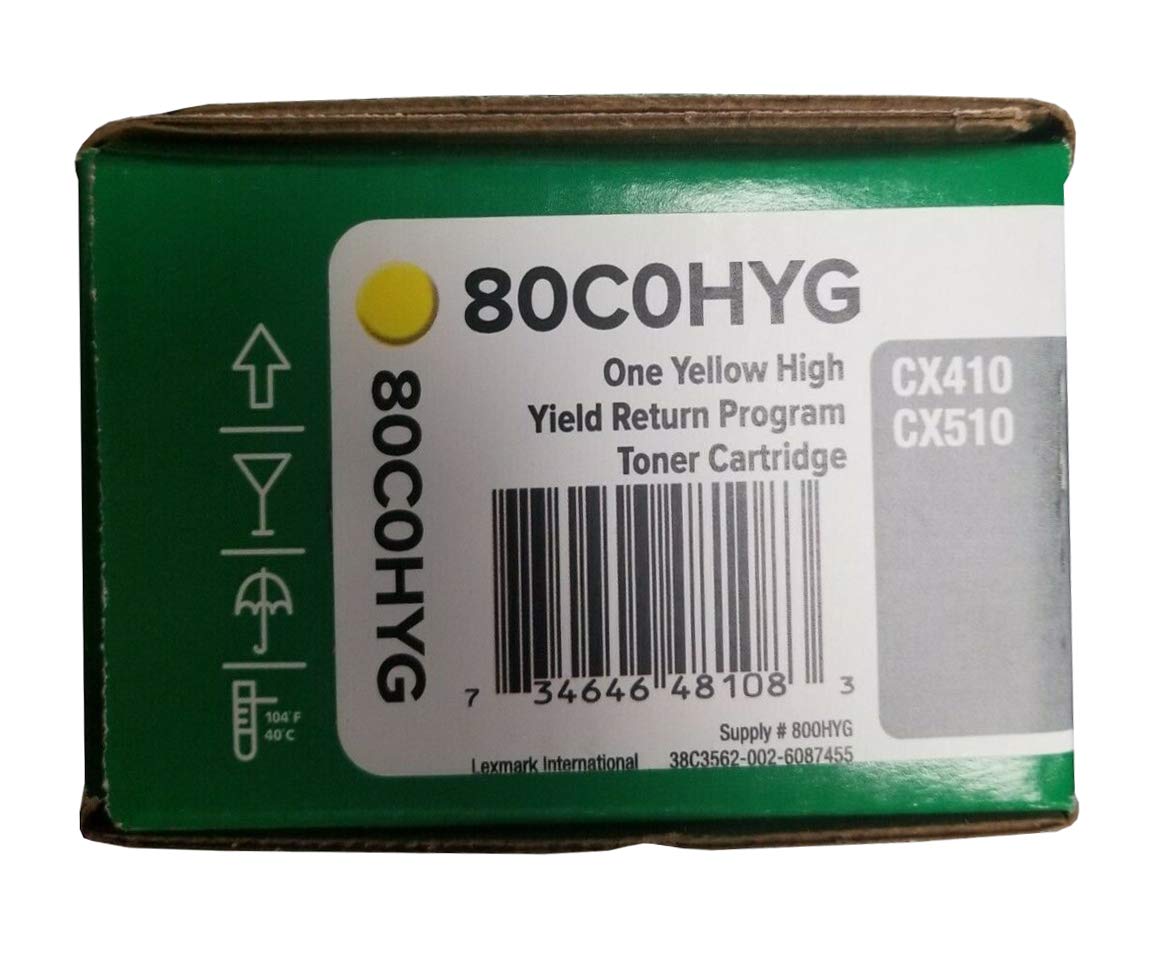Lexmark Yellow Toner Cartridge 80C0HYG 3K