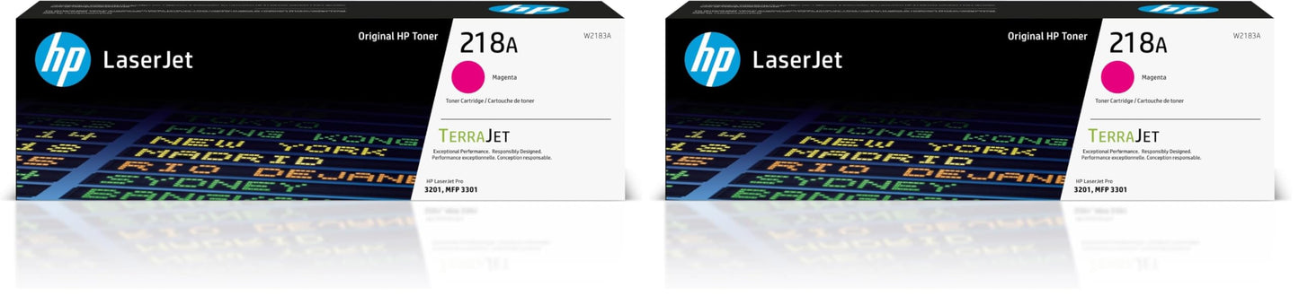 HP 218A Magenta Toner Cartridge | Works with Color LaserJet Pro 3201, MFP 3301 Series | W2183A , (Pack of 2)