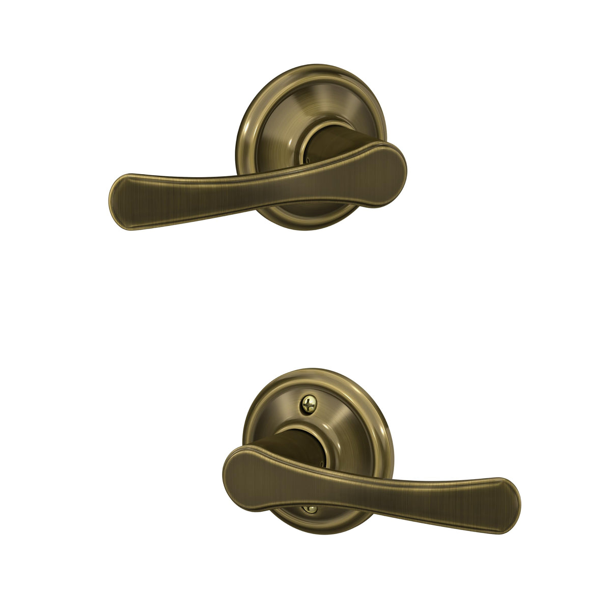 Schlage Avila Hall and Closet Lever, Antique Brass
