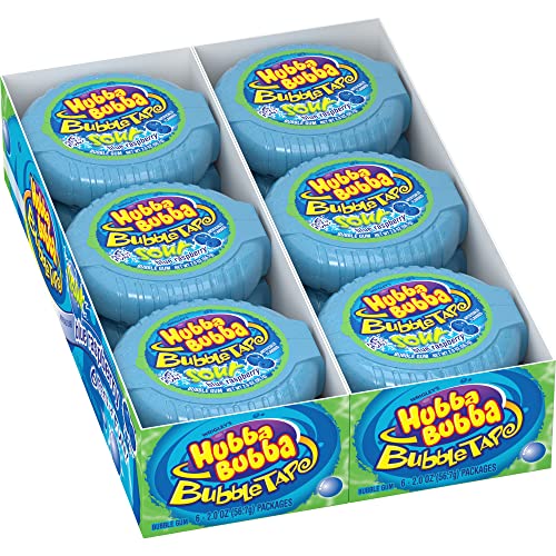 Hubba Bubba Bubble Tape Sour Blue Raspberry 12 Pack