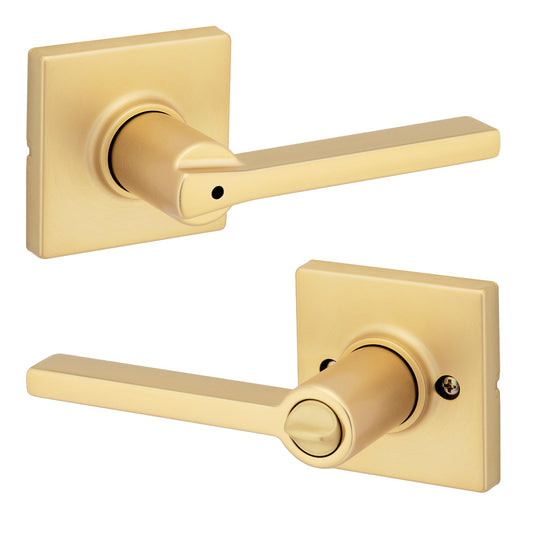 Kwikset Casey Privacy Door Lever, Satin Brass