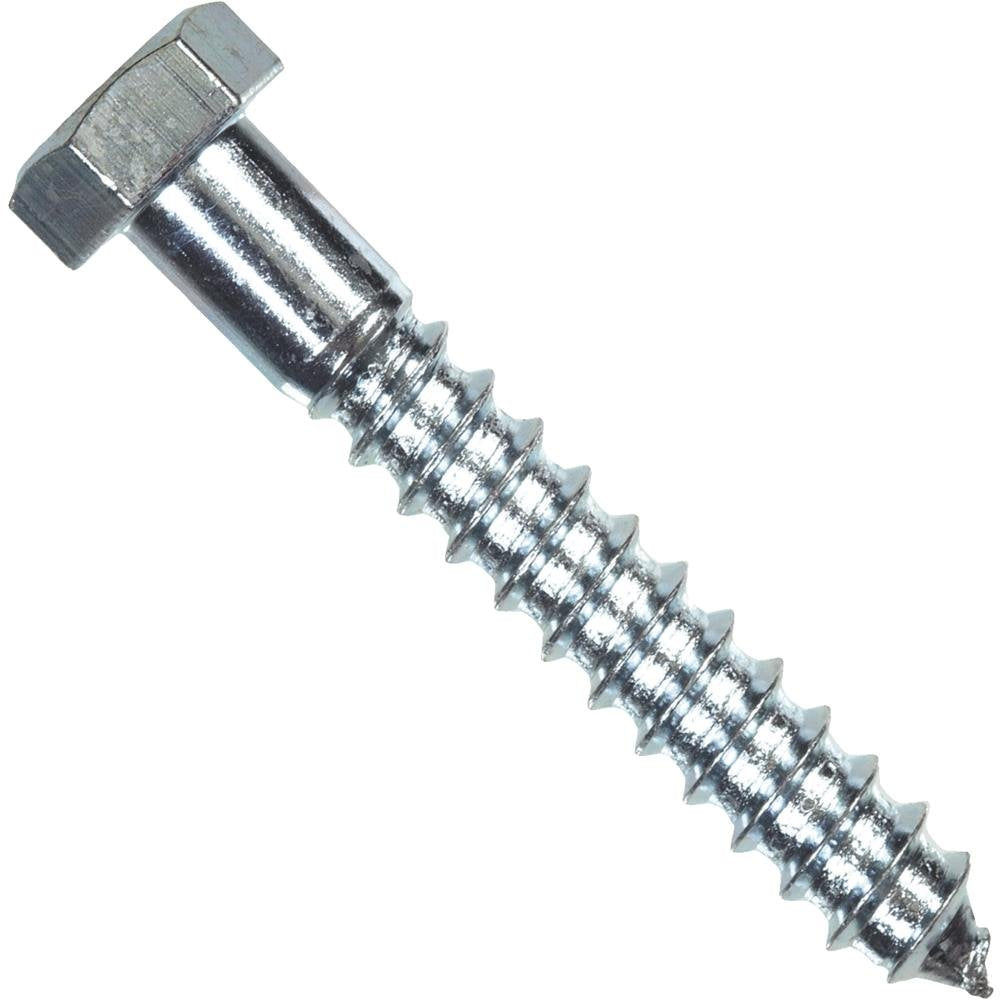 Hillman Hex Zinc-Plated Lag Screw 1/4 in x 1-1/2 in 100 pk