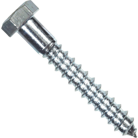 Hillman Hex Zinc-Plated Lag Screw 1/4 in x 1-1/2 in 100 pk
