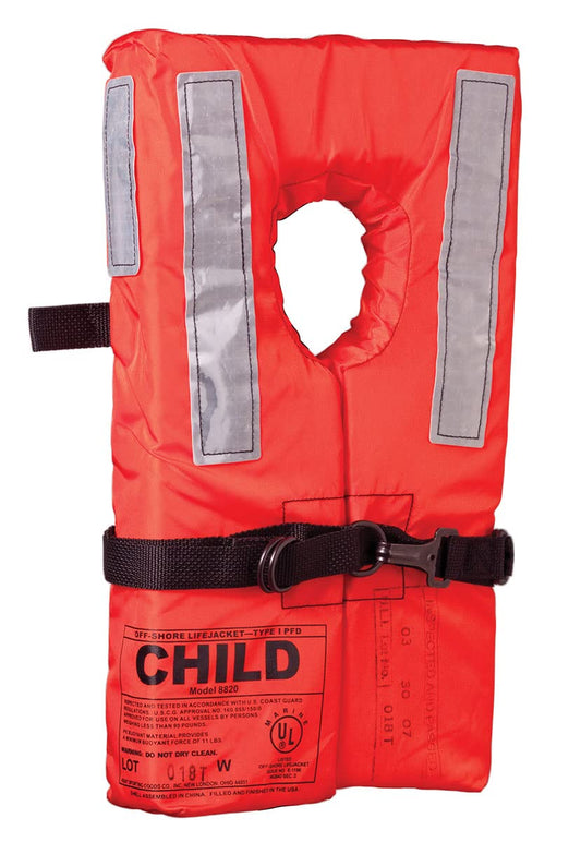 Kent Type I Child Life Jacket, 50-90 lbs, Orange