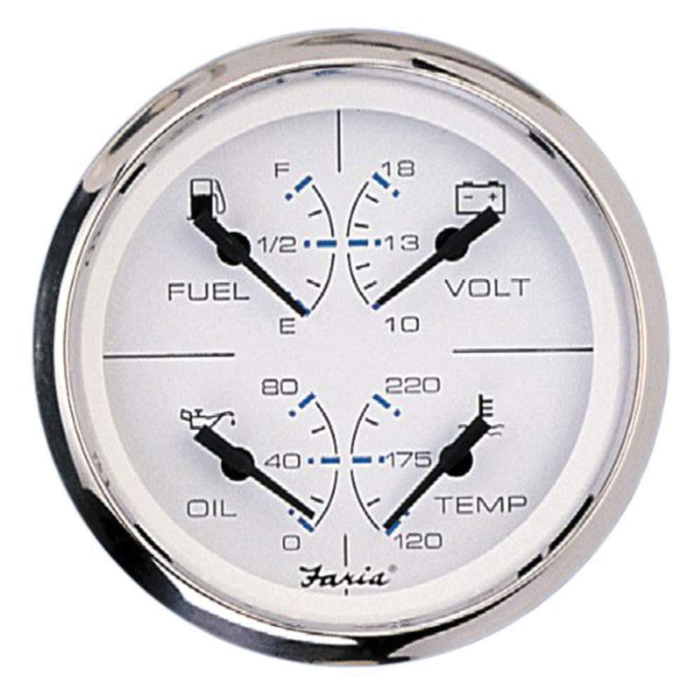 Faria Chesapeake White SS 4" Multifunction Gauge GF0008
