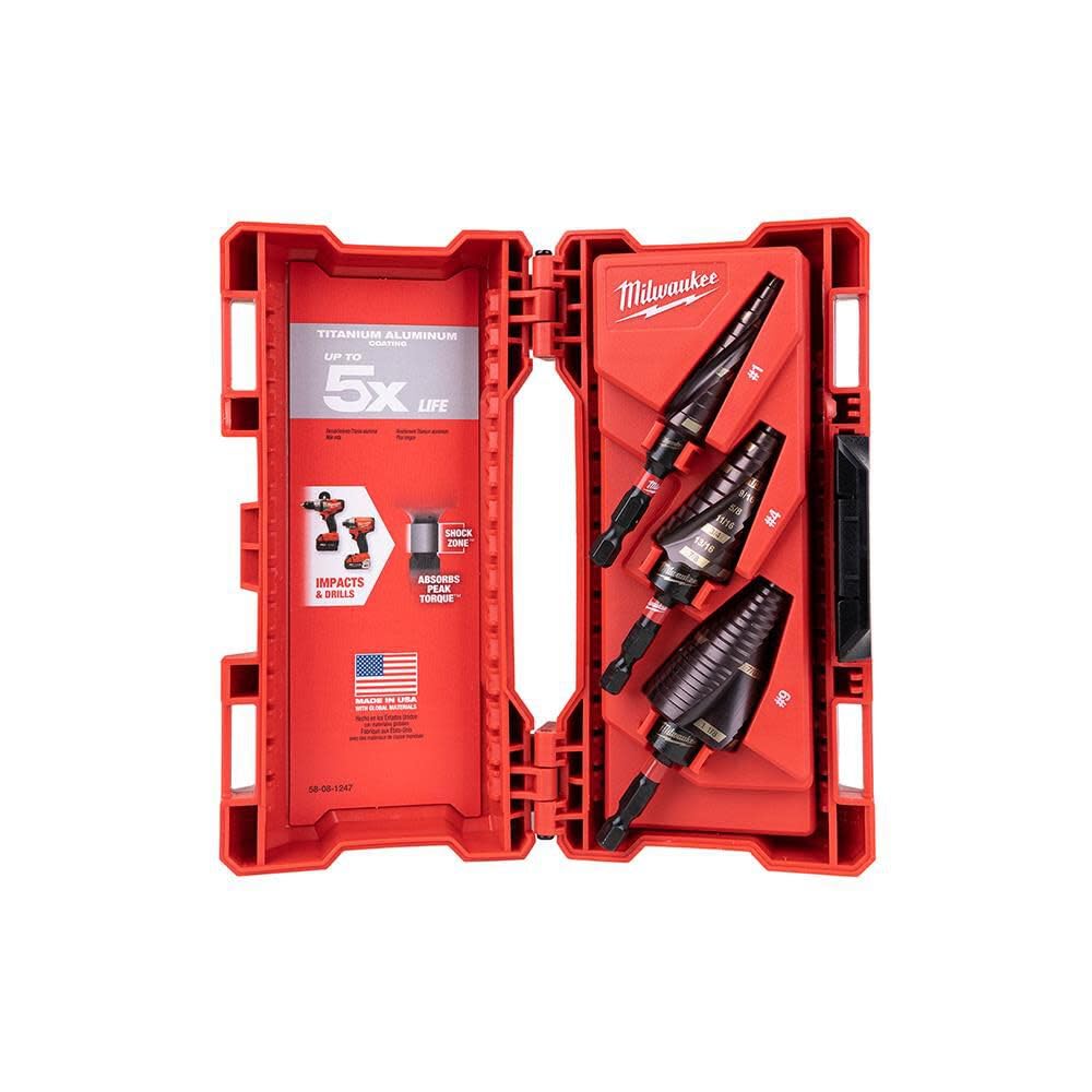 Milwaukee SHOCKWAVE Impact Duty Step Bit Set 3pc 48-89-9254