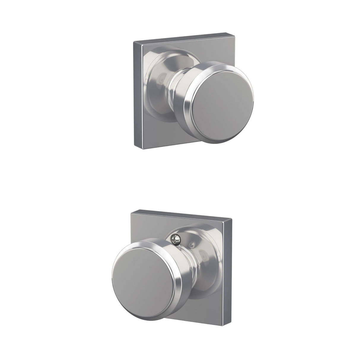 Schlage Bowery Knob F10 BWE 625 COL Bright Chrome