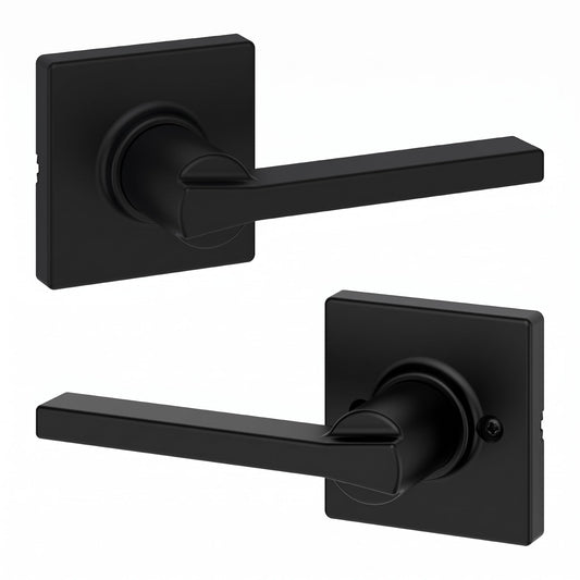 Kwikset Casey Passage Door Lever, Matte Black, 2-Pack
