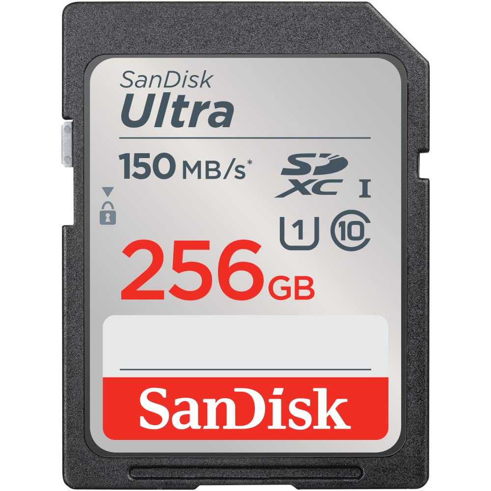 SANDISK 256GB Ultra SDXC UHS-I Memory Card - Up to 150MB/s, C10, U1, Full HD, SD Card - SDSDUNC-256G-GN6IN
