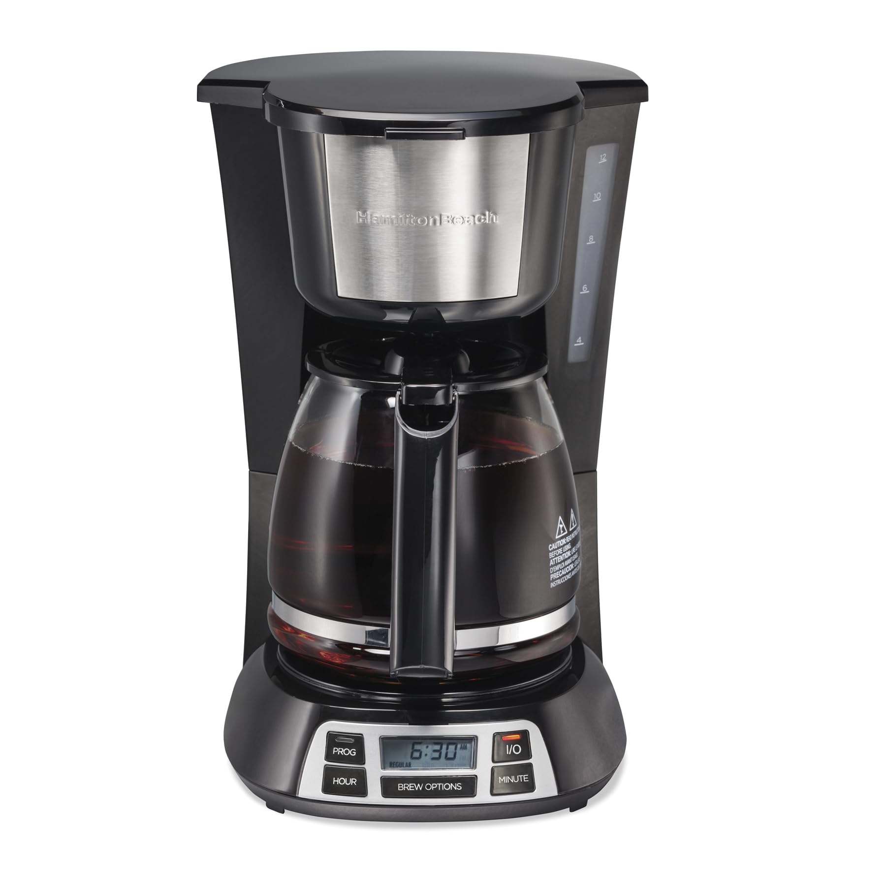 Hamilton Beach 12-Cup Programmable Coffee Maker Black/Silver