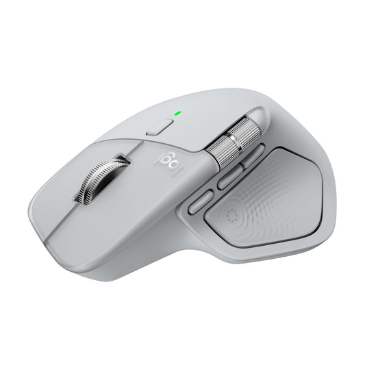 Logitech MX Master 4, Ergonomic Wireless Mouse with Advanced Performance Haptic Feedback, Ultra-Fast Scrolling, USB-C Charging, Bluetooth, Windows, MacOS - Pale Gray