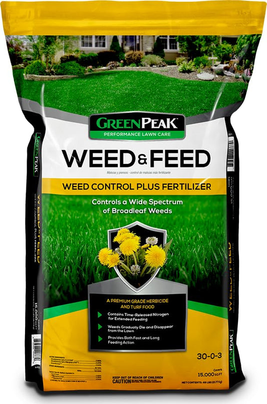 GreenPeak Weed & Feed Lawn Fertilizer 15,000 Sq. Ft.