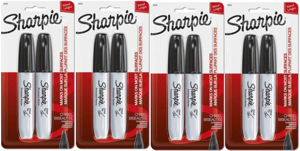 BRANDED SHARPIE CHISEL 2PK BLK