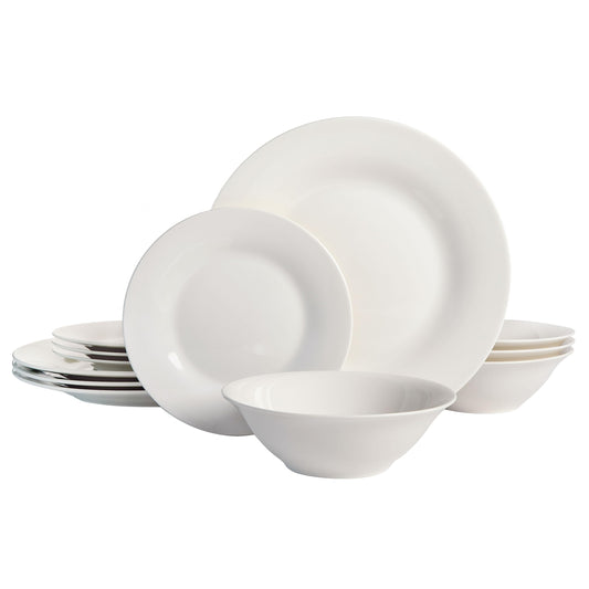 Gibson Home Zen Buffet 12 Piece Porcelain Dinnerware Set