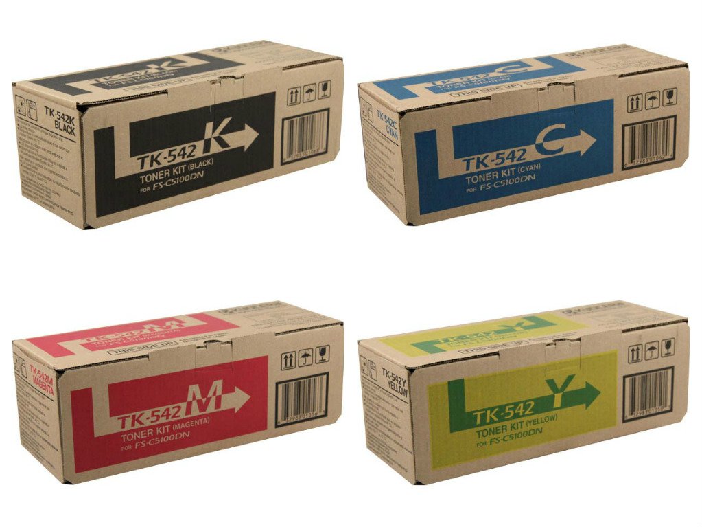 Kyocera TK542 (TK-542) 4-Color Toner Cartridge Set for FS-C5100DN