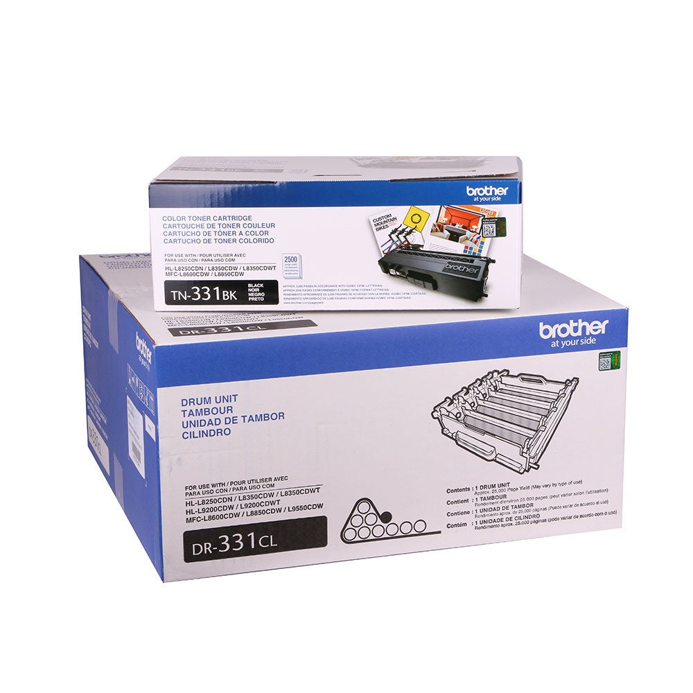 Brother TN331BK DR331CL Combo Pack Convenient Bundle of Toner and Drum Cartridges for Brother HL-L8250CDN