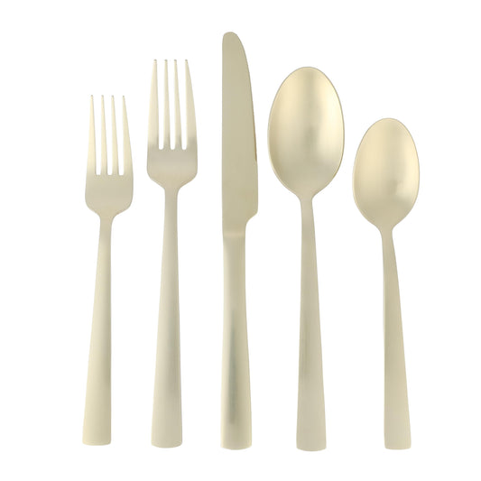 Gibson Elite Earlston 20-Piece Flatware Set Matte Gold