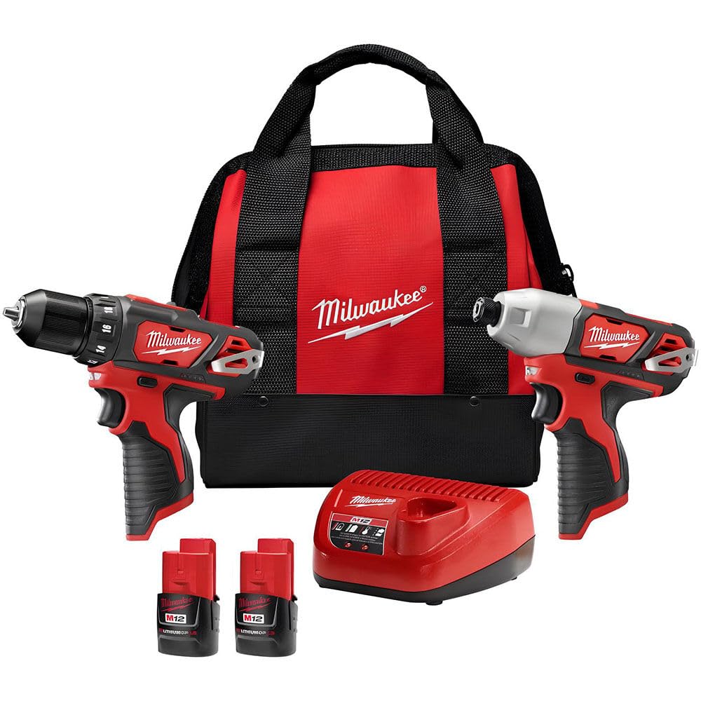 Milwaukee M12 2494-22 Cordless Drill & Impact Driver Kit
