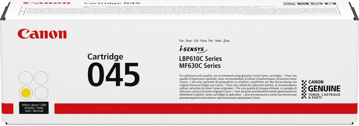 Canon Genuine 045 Yellow Toner Cartridge Compatible with LBP612Cdw, MF632Cdw, MF634Cdw