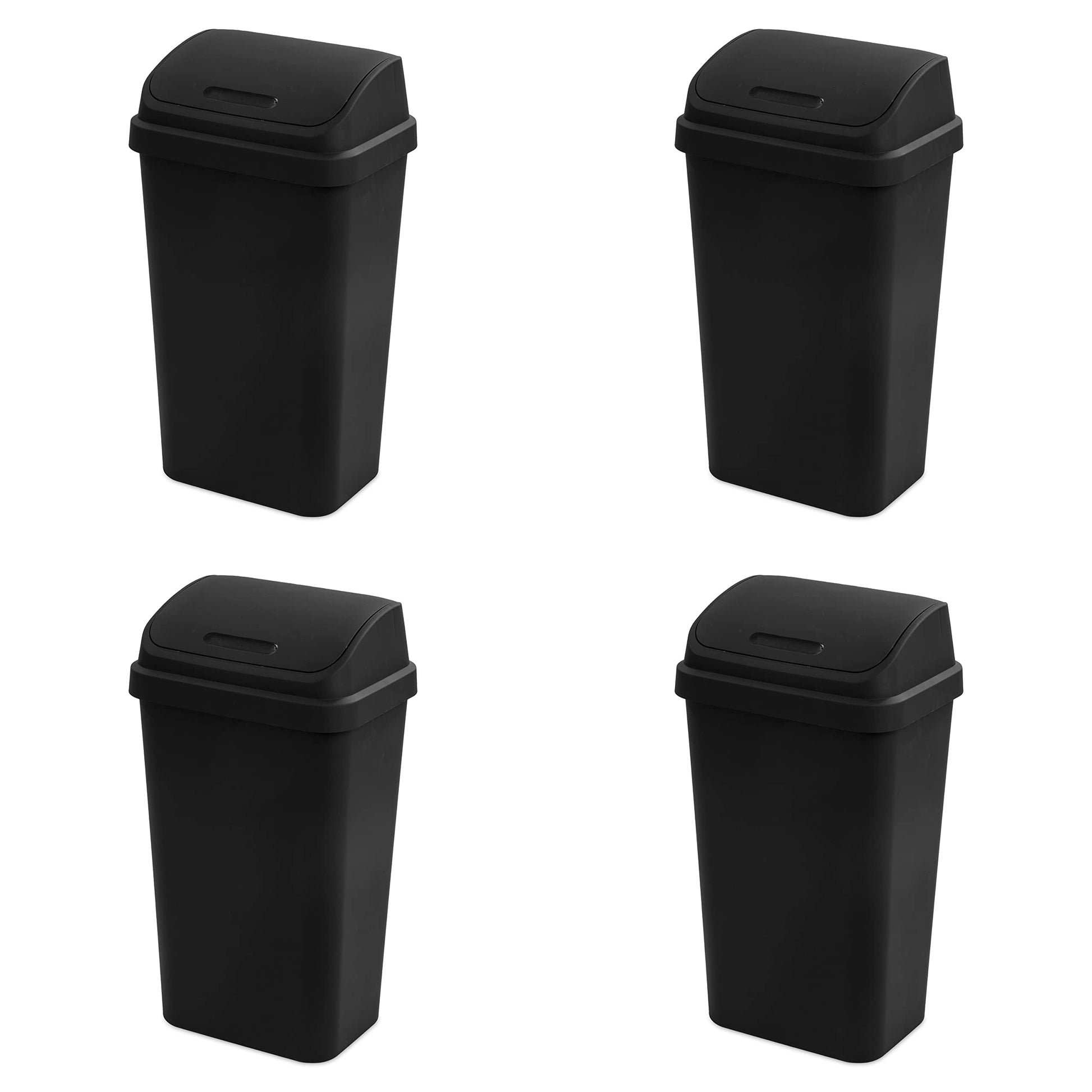 Sterilite 13 Gallon Swing Top Wastebasket 4-Pack