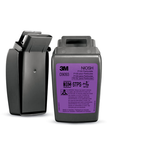 3M P100 Particulate Filter, Secure Click D9093 Hard Case, Protection Against Lead, Asbestos, Cadmium, Arsenic, MDA, NIOSH Approved