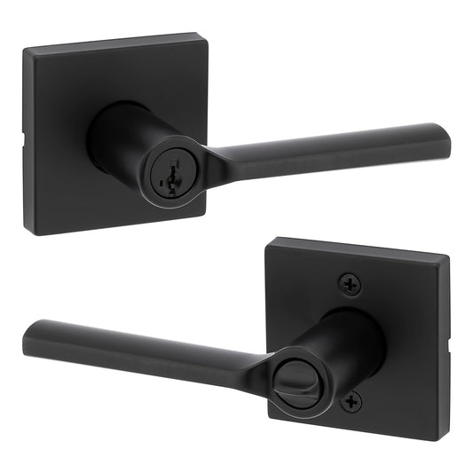 Kwikset Lisbon Entry Door Handle Matte Black