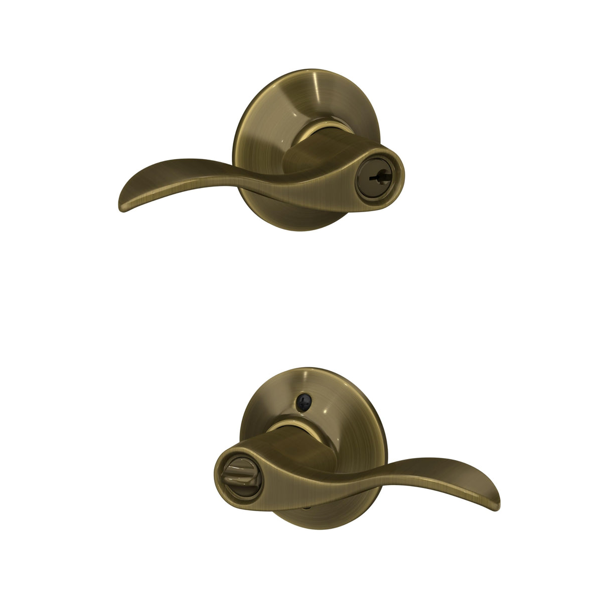 Schlage Accent Lever Brookshire Entry Lock Antique Brass
