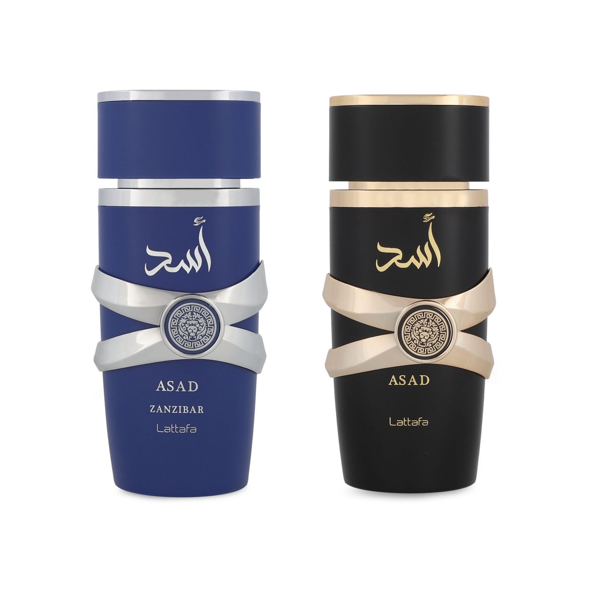 Lattafa Asad 5th Anniversary Edition – Spicy, Woody, Amber, Sweet – 2 Piece Eau de Parfum Gift Set for Men (Asad + Asad Zanzibar, 2 × 3.4 Ounce / 100 ml Sprays)