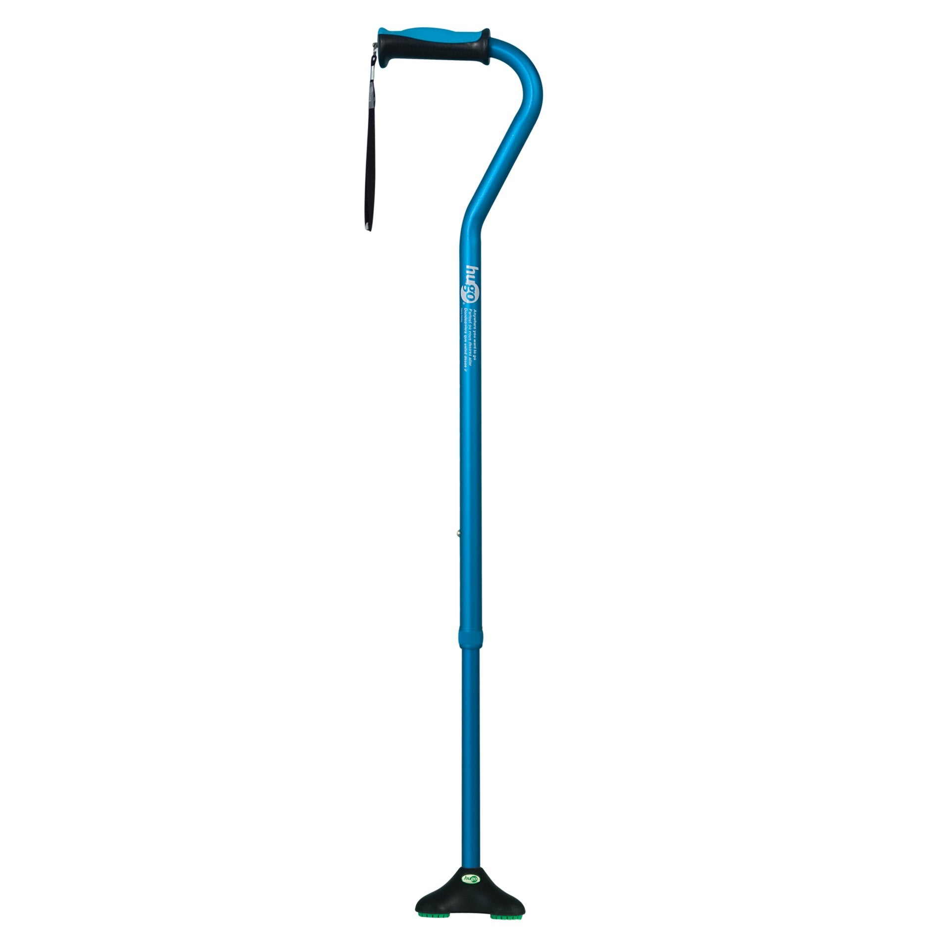 Hugo QuadPod Adjustable Offset Cane, Aquamarine