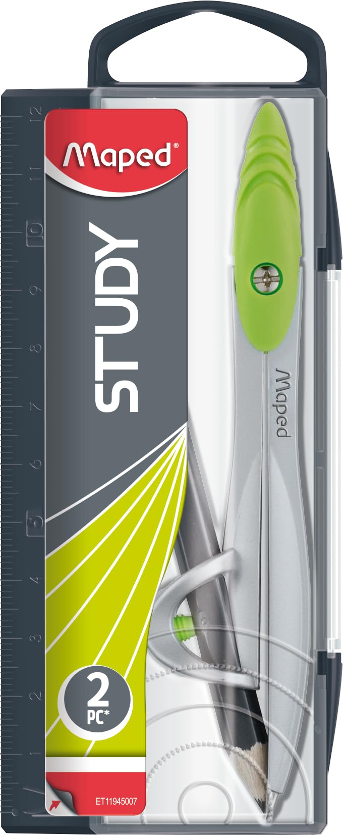 Maped Study Compass with Metal Leg and Plastic Case, Ages 10 and Up - 1392589