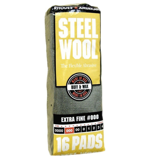 #000 Homax 106601-06 Rhodes American Steel Wool Pad Extra-Fine #000, 16-Pack