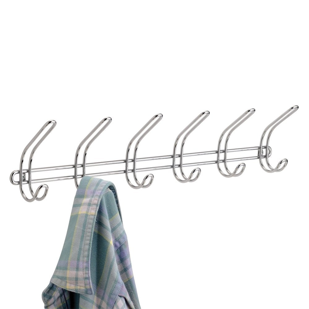 iDesign Over-the-Door Hook Rack, Chrome, 19.9"