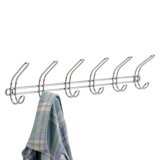 iDesign Over-the-Door Hook Rack, Chrome, 19.9"