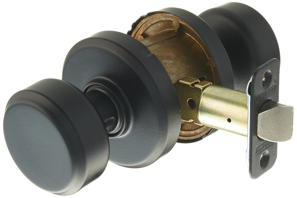 Schlage - Greyson Matte Black Bowery Passage Lock Knob - Bronze