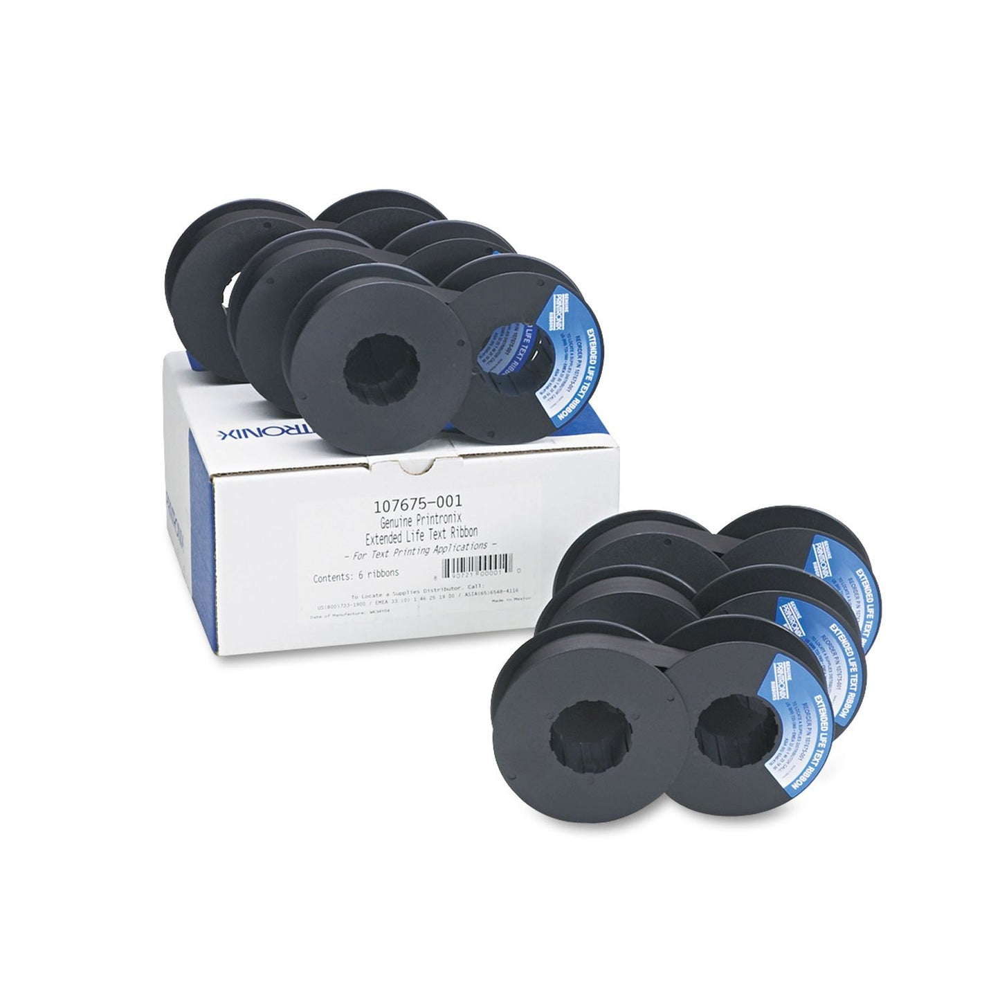 Printronix 107675001 Black Printer Ribbon, 1"