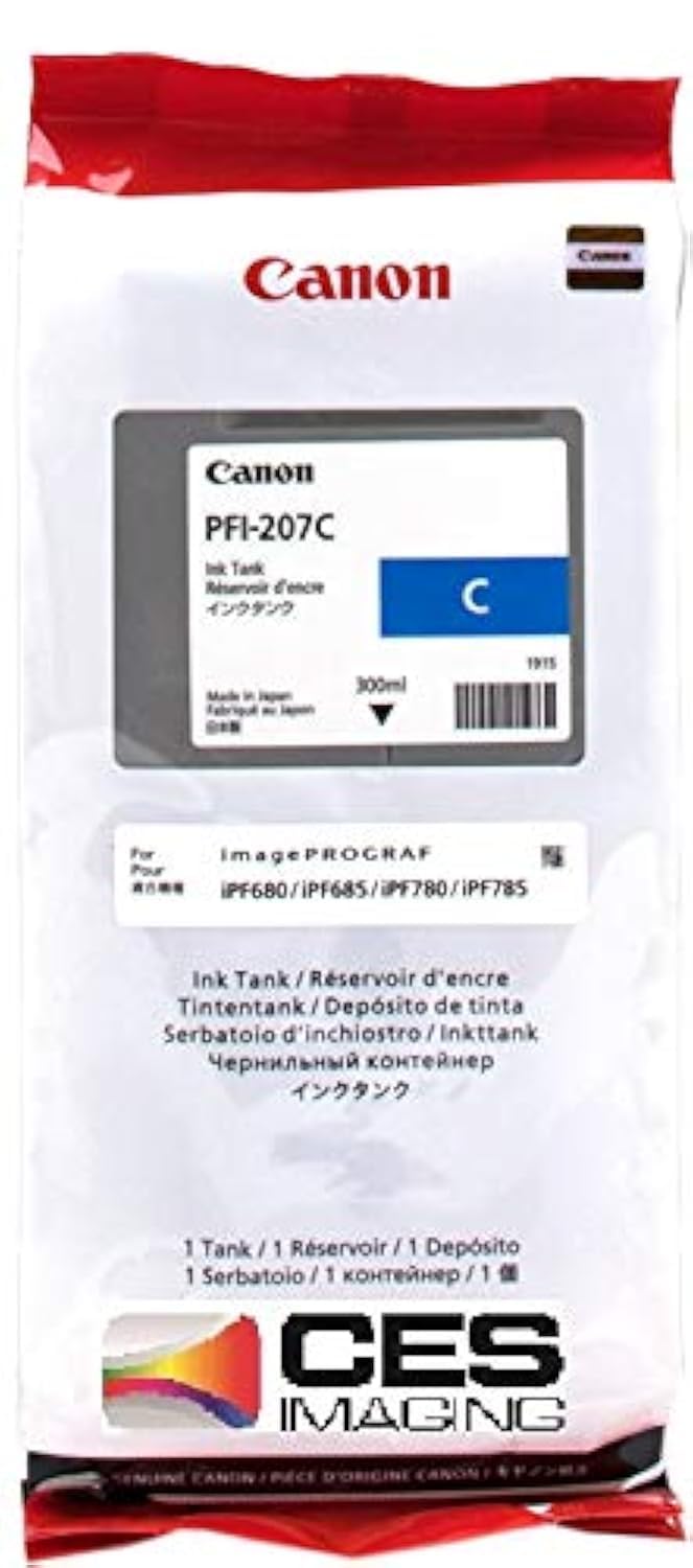 Canon - Pfi-207C Cyan Ink 300Ml "Product Category: Large Format Printer Ink/Large Format Printer Ink Graphic Art"