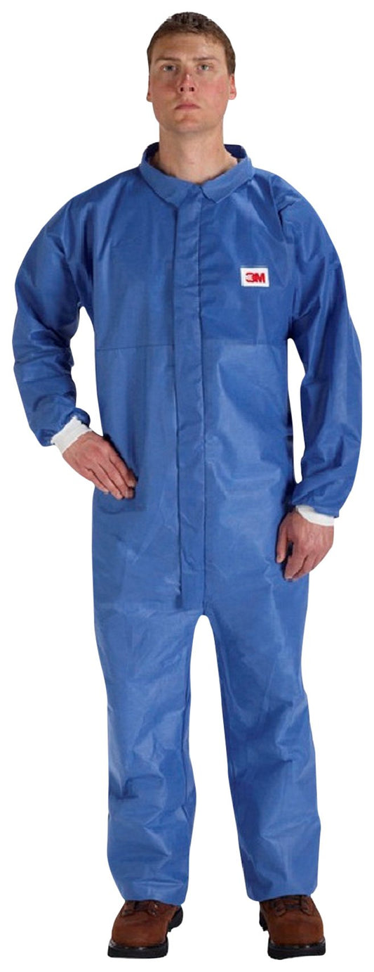 3M Disposable Coverall, Pack of 25, Collared Coveralls, SMS Based, Flame Resistance, 4530CS-BLK-3XL, For Welding, Metal Grinding, Maintenance, Blue, 3X-Large