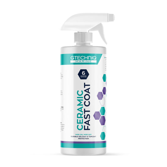 Gtechniq Ceramic Fast Coat - Marine Ceramic Coat - Spray-on, Wipe-off Ceramic Sealant for Boats - High Gloss, Optically Clear Finish, UV Protection - Dirt & Water Repellent - 500ml