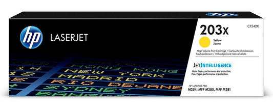 HP CF542X 203X High Yield Original Laserjet Toner Cartridge, Yellow, Single Pack