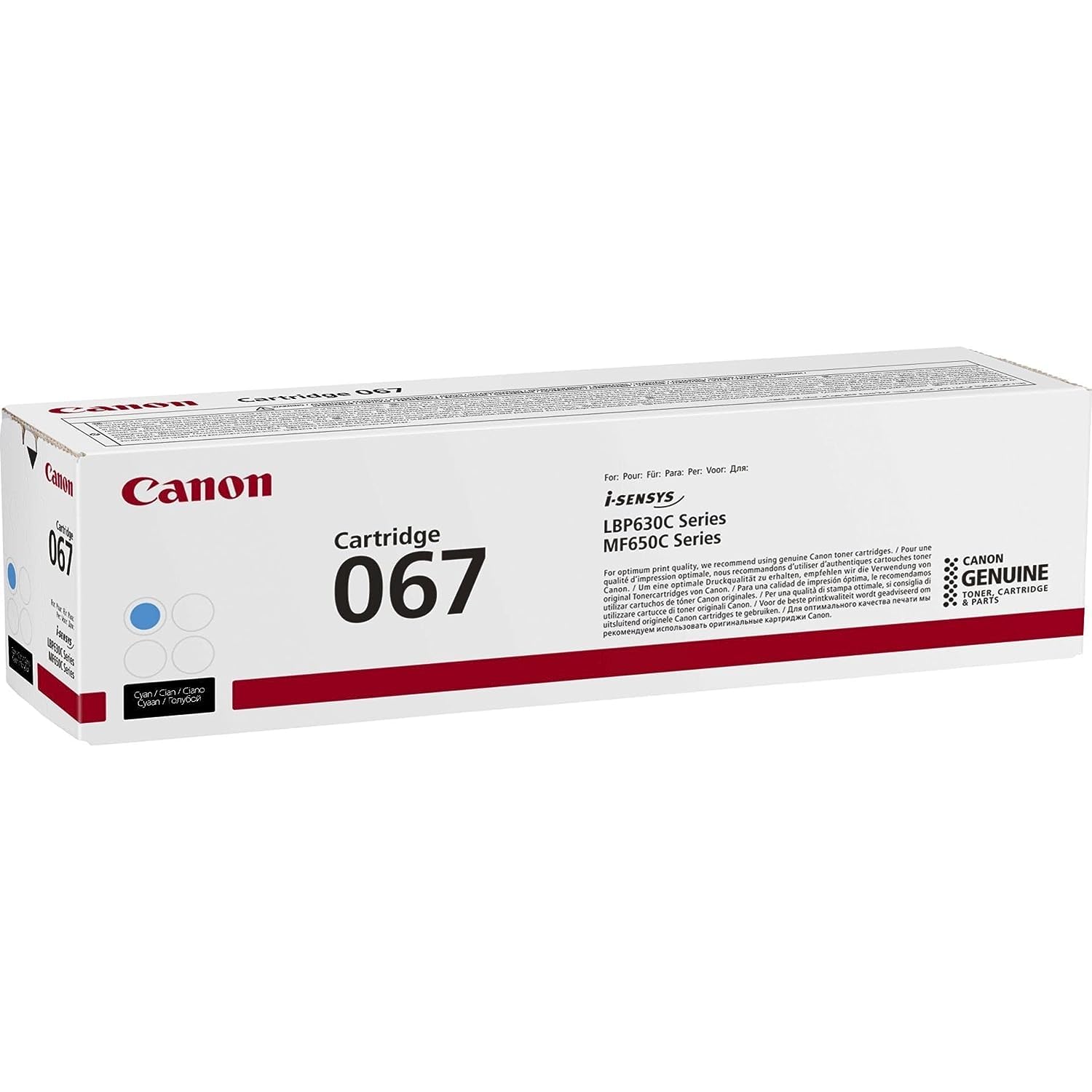 Canon Genuine 067 Cyan Toner Cartridge Compatible with LBP633Cdw, LBP632Cdw, MF652Cdw, MF653Cdw, MF654Cdw, MF656Cdw