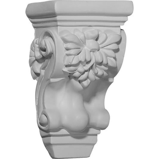 Ekena Millwork COR03X02X06SC Small Scroll Corbel White 3 5/8" x 2 1/2" x 6 1/8"