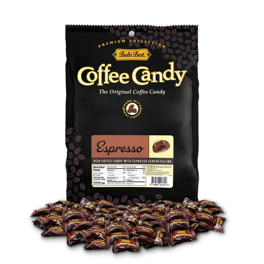 Bali's Best Espresso Candy, 2.2 Pound Bag, Individually Wrapped Hard Candy with Espresso Filled Center, Made with Real Sumatran Coffee, Halal