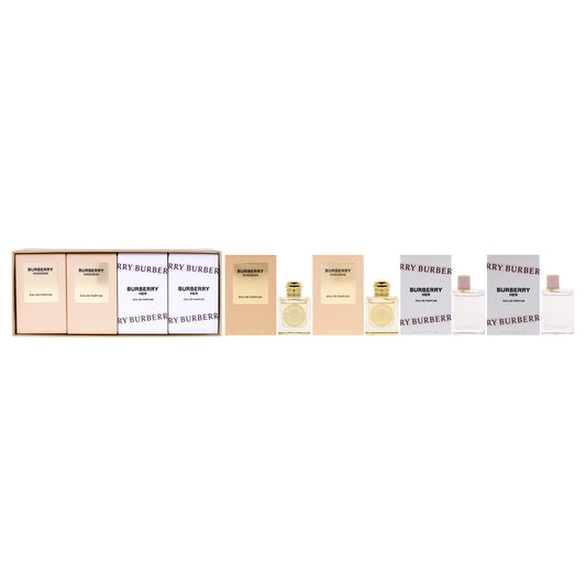 Burberry 4-Piece Mini Gift Set for Women, (x2) 0.16 Oz Her EDP and (x2) Goddess EDP
