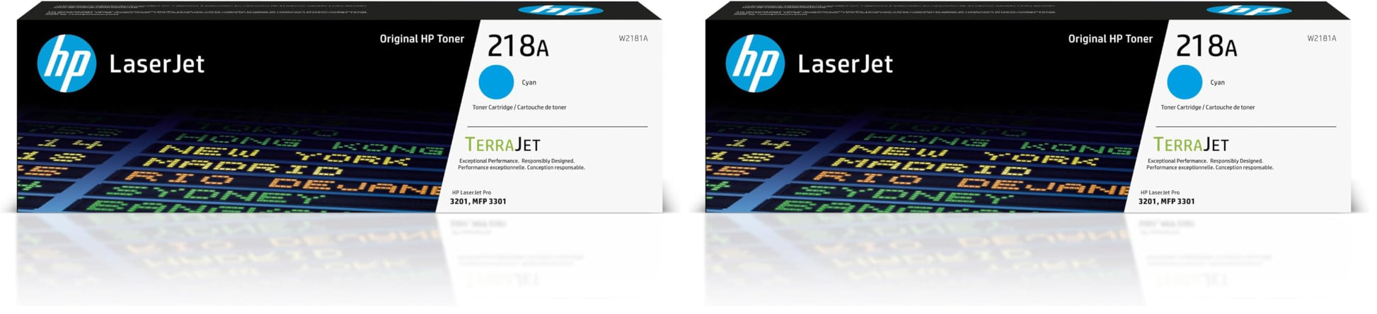 HP 218A Cyan Toner Cartridge | Works with Color LaserJet Pro 3201, MFP 3301 Series | W2181A , (Pack of 2)