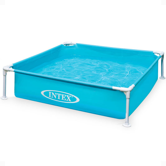 Intex 4 Foot x 12 Inch Miniature Durable Vinyl Outdoor Above Ground Frame Kiddie Swimming and Teaching Baby Pool for Ages 3 and Up, Blue