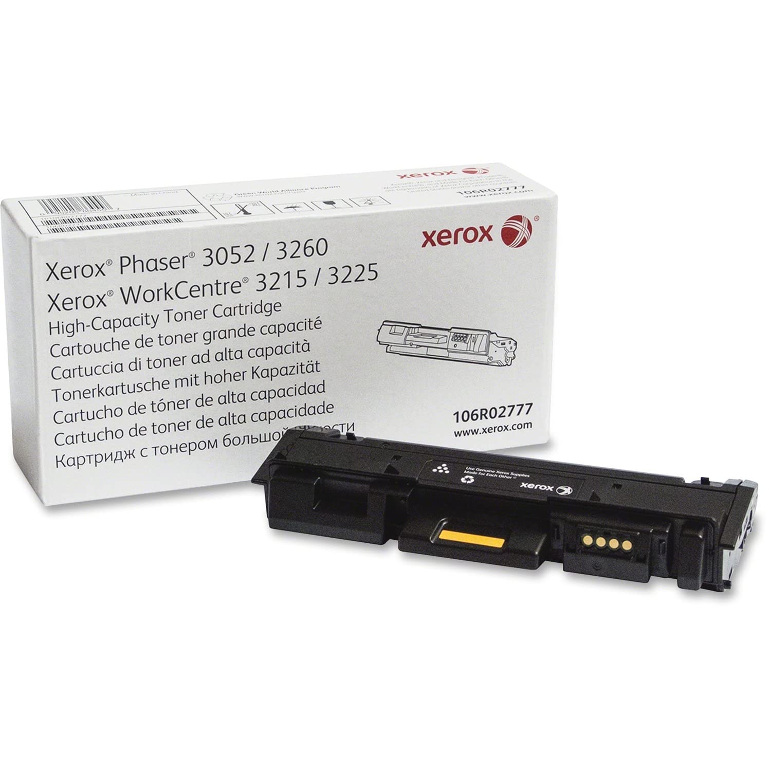 Xerox Genuine Phaser 3260/3052 WorkCentre 3215/3225 Black Hight Capacity Toner Cartridge (3,000 Pages)- 106R02777