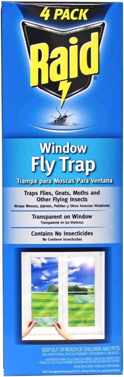 Raid Window Fly Traps, 4 Traps (Pack of 5)