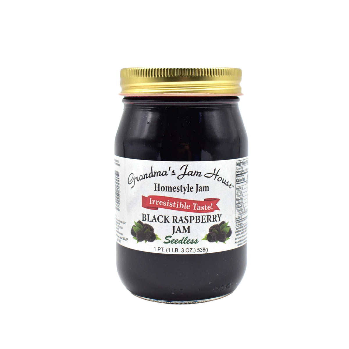 Grandma's Jam House Homestyle Seedless Blackberry Jam 1 Pint