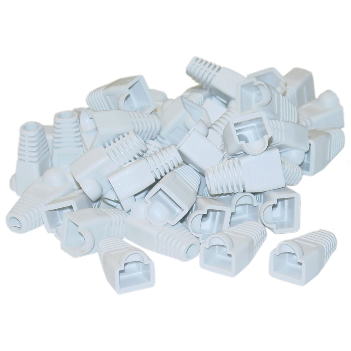 CableWholesale RJ45 Strain Relief Boots 50-Pack White